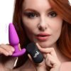 Remote Control 21X Vibrating Silicone Butt Plug - Purple